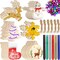 Unfinished Christmas Wooden Ornaments, 166Pcs MSDS Approved Christmas Tree Ornaments 6 Styles Crafts Kit 33.6 Ft Jute Twine 50 Colorful Bells 6 Color Pens Christmas Crafts for Kids